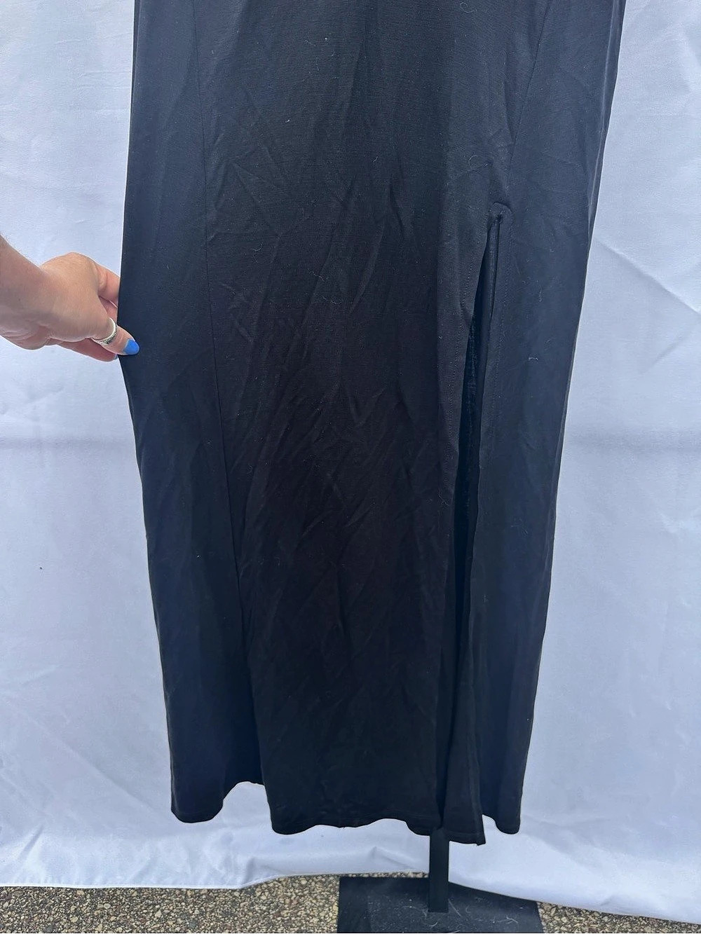 FRAME Henley Maxi Dress Noir Black S/P – LWKD0290 - Picture 9 of 12